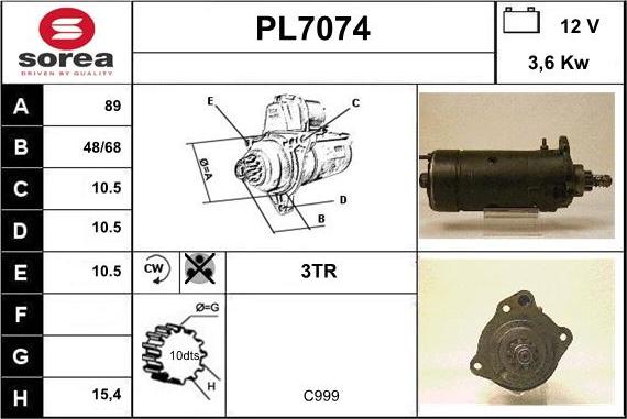 Sera PL7074 - Démarreur cwaw.fr