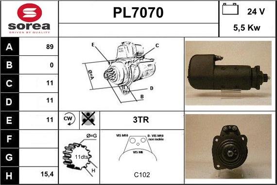 Sera PL7070 - Démarreur cwaw.fr