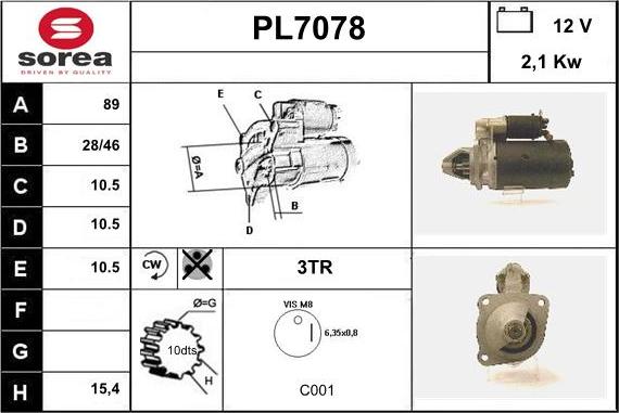 Sera PL7078 - Démarreur cwaw.fr