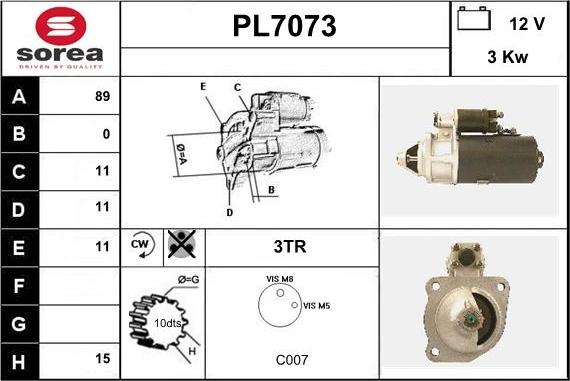 Sera PL7073 - Démarreur cwaw.fr