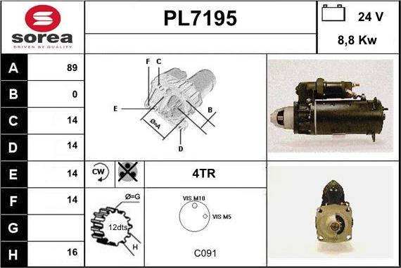 Sera PL7195 - Démarreur cwaw.fr