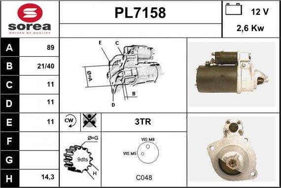 Sera PL7158 - Démarreur cwaw.fr