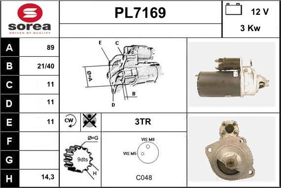 Sera PL7169 - Démarreur cwaw.fr