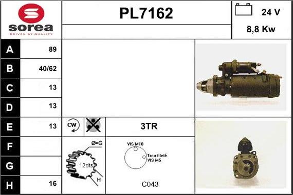 Sera PL7162 - Démarreur cwaw.fr