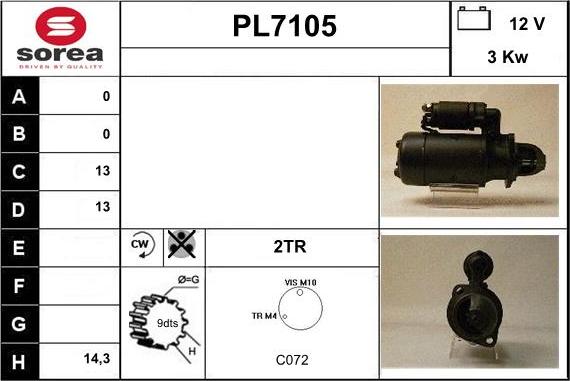 Sera PL7105 - Démarreur cwaw.fr