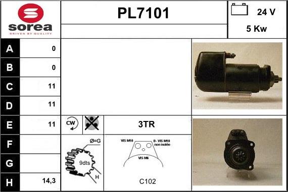 Sera PL7101 - Démarreur cwaw.fr