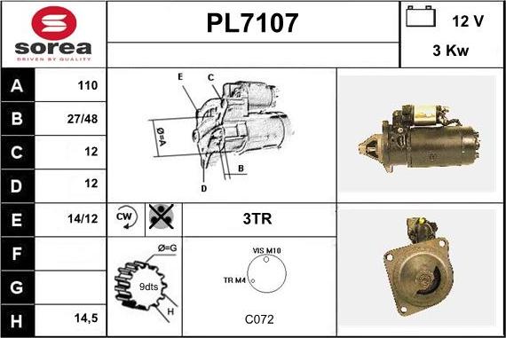 Sera PL7107 - Démarreur cwaw.fr