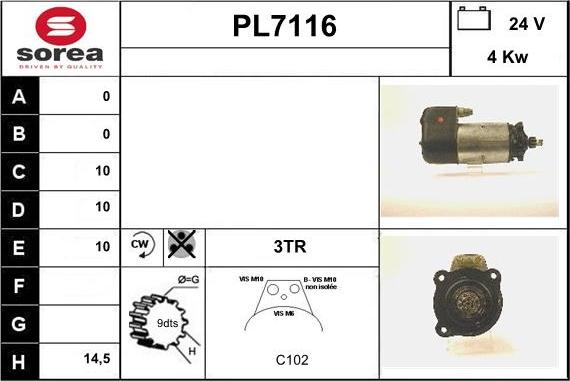 Sera PL7116 - Démarreur cwaw.fr