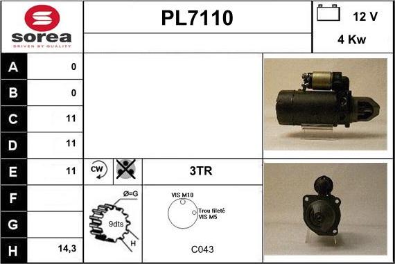 Sera PL7110 - Démarreur cwaw.fr