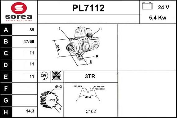 Sera PL7112 - Démarreur cwaw.fr