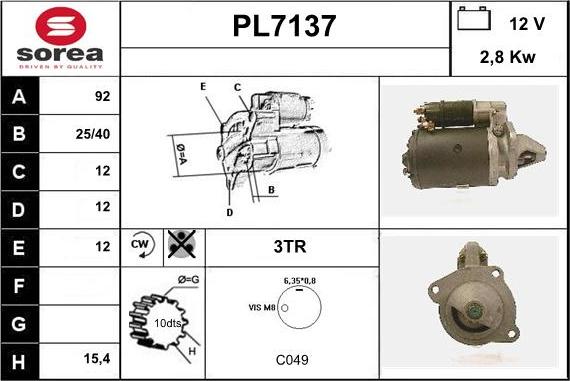 Sera PL7137 - Démarreur cwaw.fr