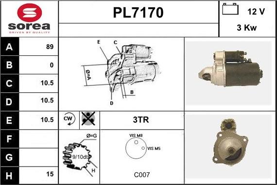 Sera PL7170 - Démarreur cwaw.fr