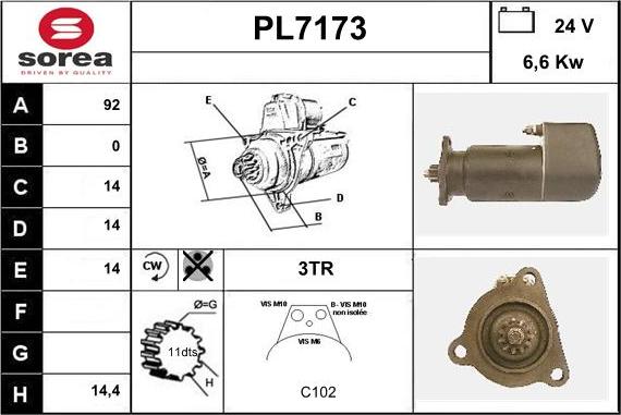 Sera PL7173 - Démarreur cwaw.fr