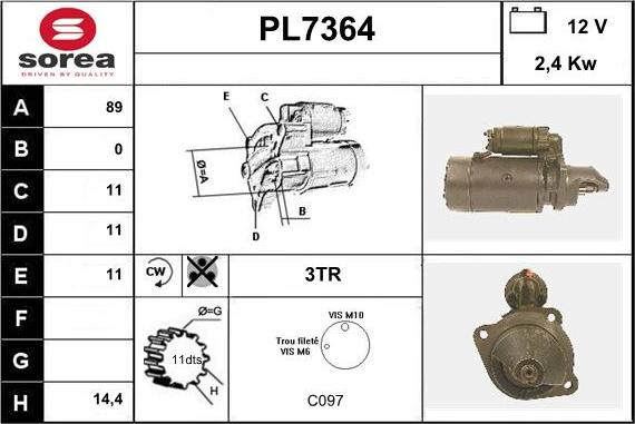 Sera PL7364 - Démarreur cwaw.fr