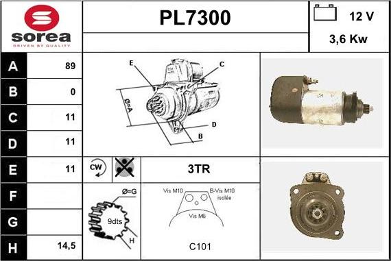 Sera PL7300 - Démarreur cwaw.fr