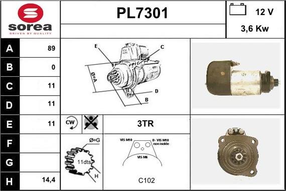 Sera PL7301 - Démarreur cwaw.fr