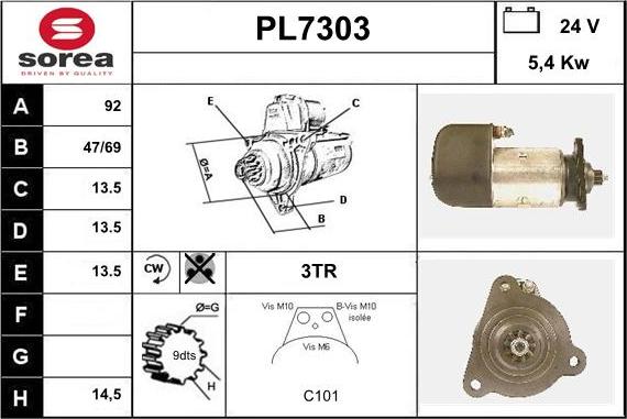 Sera PL7303 - Démarreur cwaw.fr