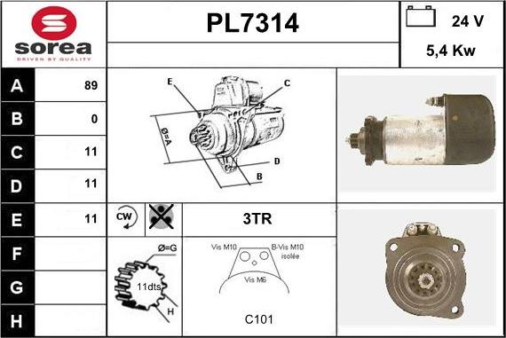 Sera PL7314 - Démarreur cwaw.fr