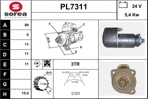 Sera PL7311 - Démarreur cwaw.fr