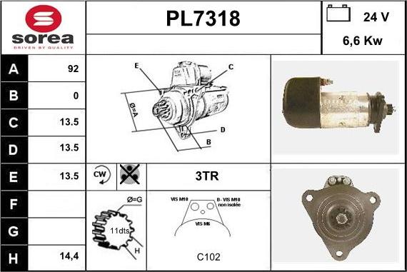 Sera PL7318 - Démarreur cwaw.fr