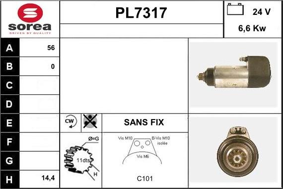 Sera PL7317 - Démarreur cwaw.fr