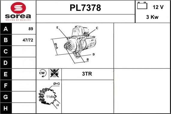 Sera PL7378 - Démarreur cwaw.fr