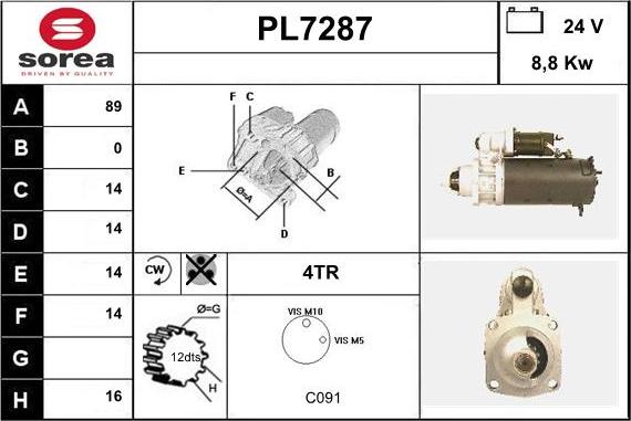 Sera PL7287 - Démarreur cwaw.fr