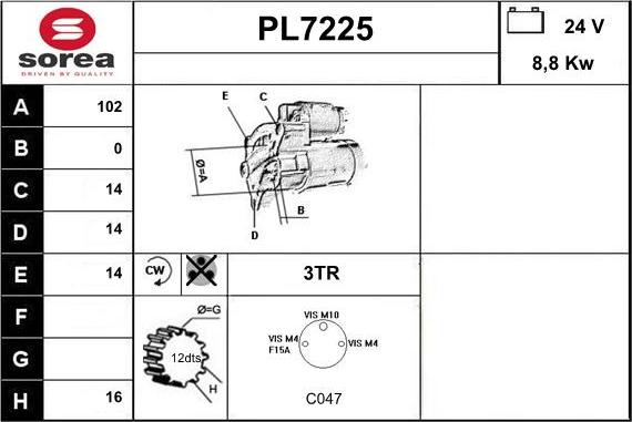 Sera PL7225 - Démarreur cwaw.fr