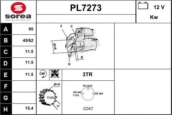 Sera PL7273 - Démarreur cwaw.fr