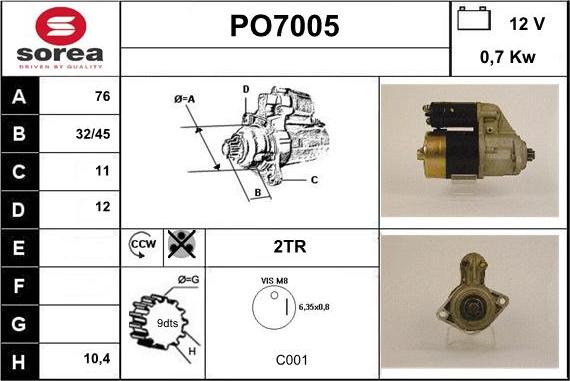 Sera PO7005 - Démarreur cwaw.fr