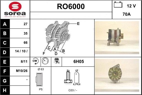 Sera RO6000 - Alternateur cwaw.fr