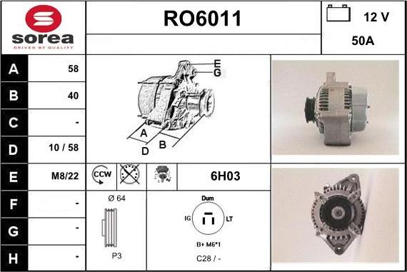 Sera RO6011 - Alternateur cwaw.fr