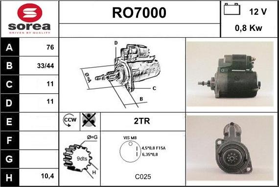 Sera RO7000 - Démarreur cwaw.fr