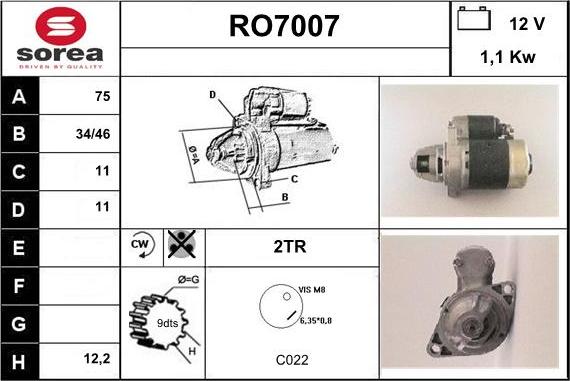 Sera RO7007 - Démarreur cwaw.fr