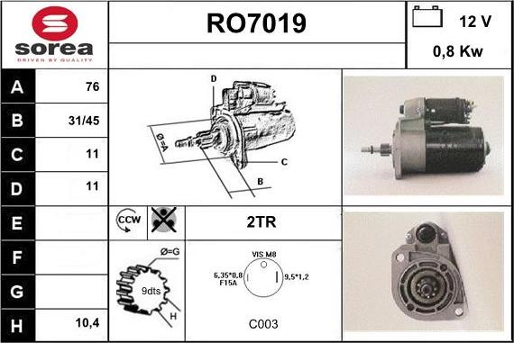 Sera RO7019 - Démarreur cwaw.fr