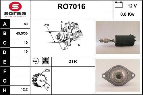 Sera RO7016 - Démarreur cwaw.fr