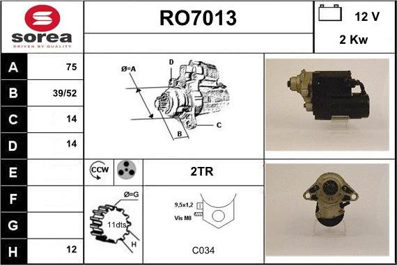 Sera RO7013 - Démarreur cwaw.fr