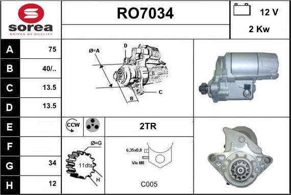 Sera RO7034 - Démarreur cwaw.fr