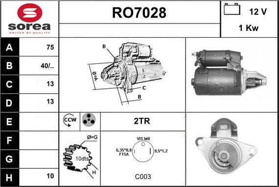 Sera RO7028 - Démarreur cwaw.fr