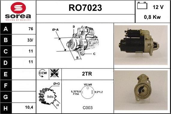 Sera RO7023 - Démarreur cwaw.fr