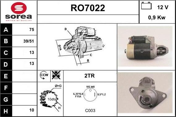 Sera RO7022 - Démarreur cwaw.fr