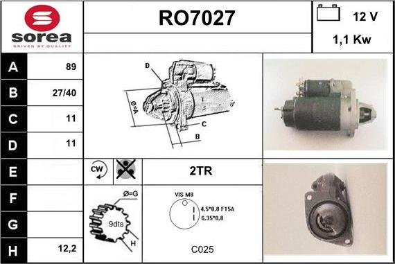 Sera RO7027 - Démarreur cwaw.fr