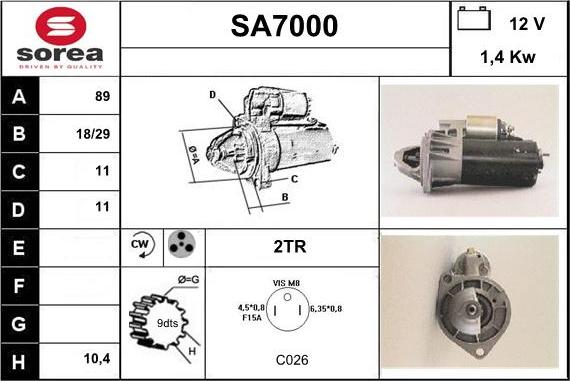 Sera SA7000 - Démarreur cwaw.fr