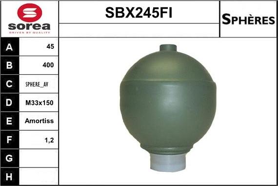 Sera SBX245FI - Accumulateur de pression, suspension / amortissement cwaw.fr