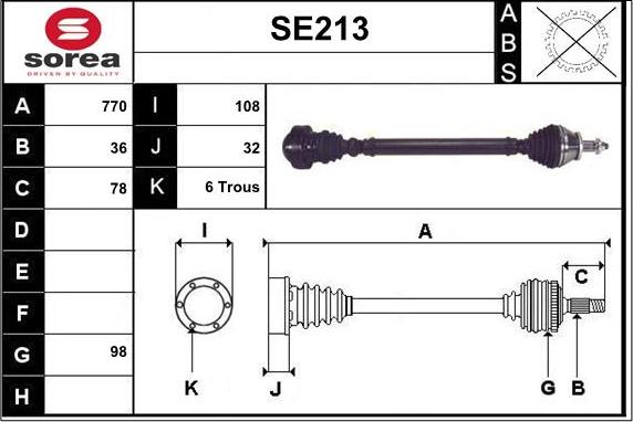 Sera SE213 - Arbre de transmission cwaw.fr