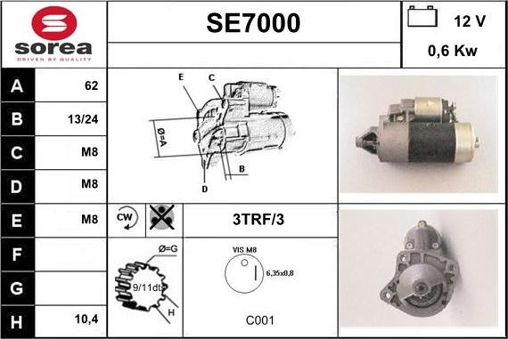 Sera SE7000 - Démarreur cwaw.fr