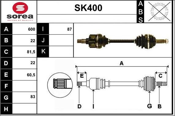 Sera SK400 - Arbre de transmission cwaw.fr