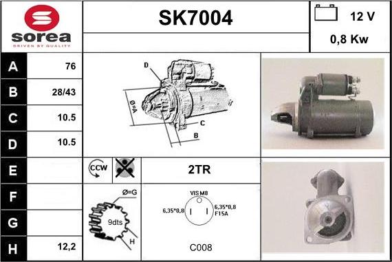 Sera SK7004 - Démarreur cwaw.fr