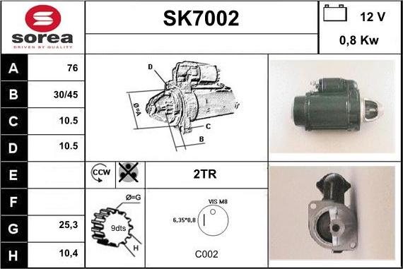 Sera SK7002 - Démarreur cwaw.fr