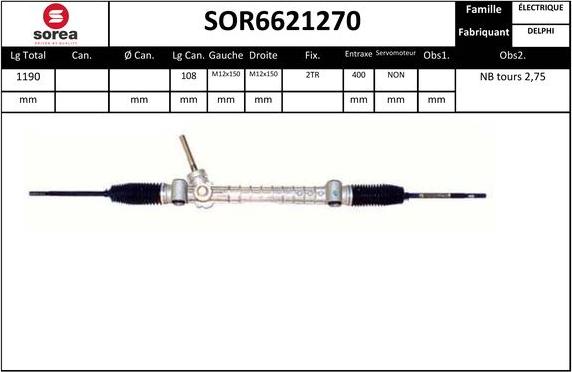 Sera SOR6621270 - Crémaillière de direction cwaw.fr